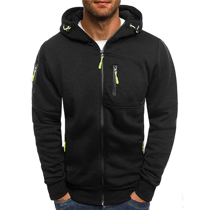 Men's Hoodie Zip Up with Drawstring and Pockets for Casual Everyday Wear 2
