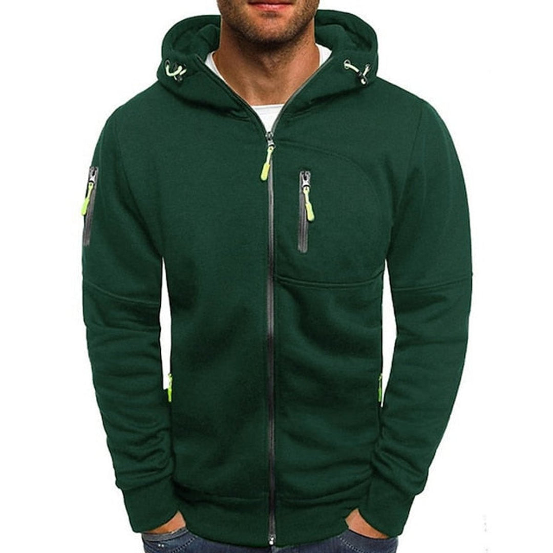 Men's Hoodie Zip Up with Drawstring and Pockets for Casual Everyday Wear 3
