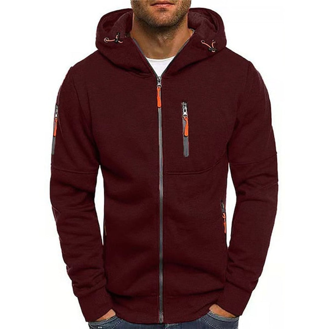 Men's Hoodie Zip Up with Drawstring and Pockets for Casual Everyday Wear 4