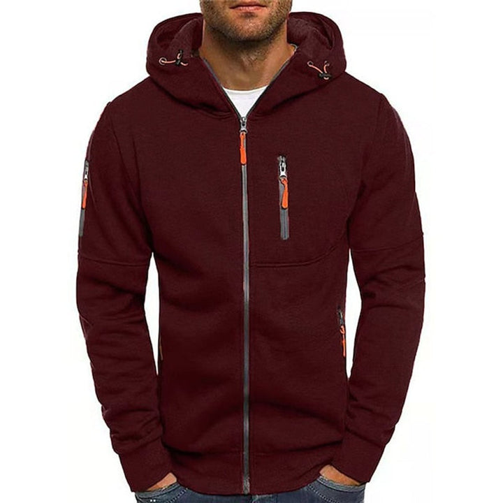 Men's Hoodie Zip Up with Drawstring and Pockets for Casual Everyday Wear 4