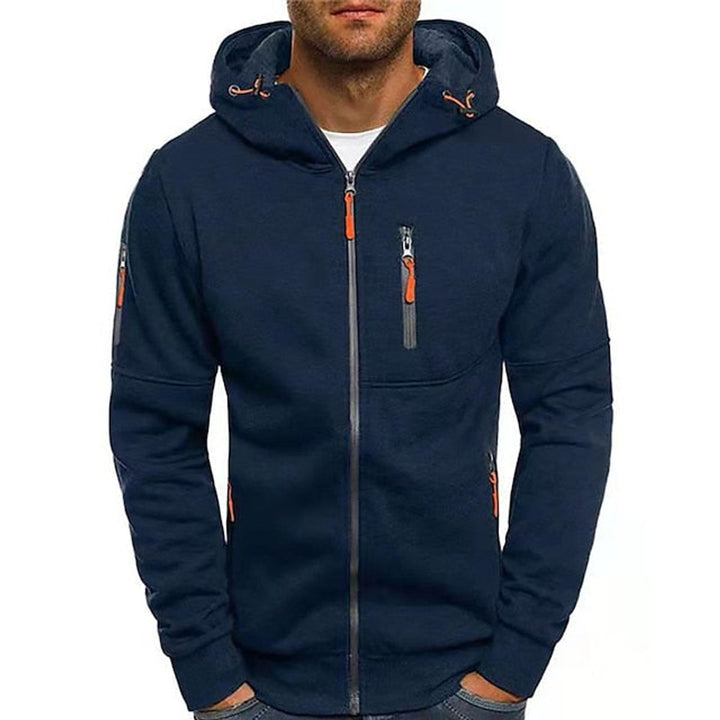 Men's Hoodie Zip Up with Drawstring and Pockets for Casual Everyday Wear 7