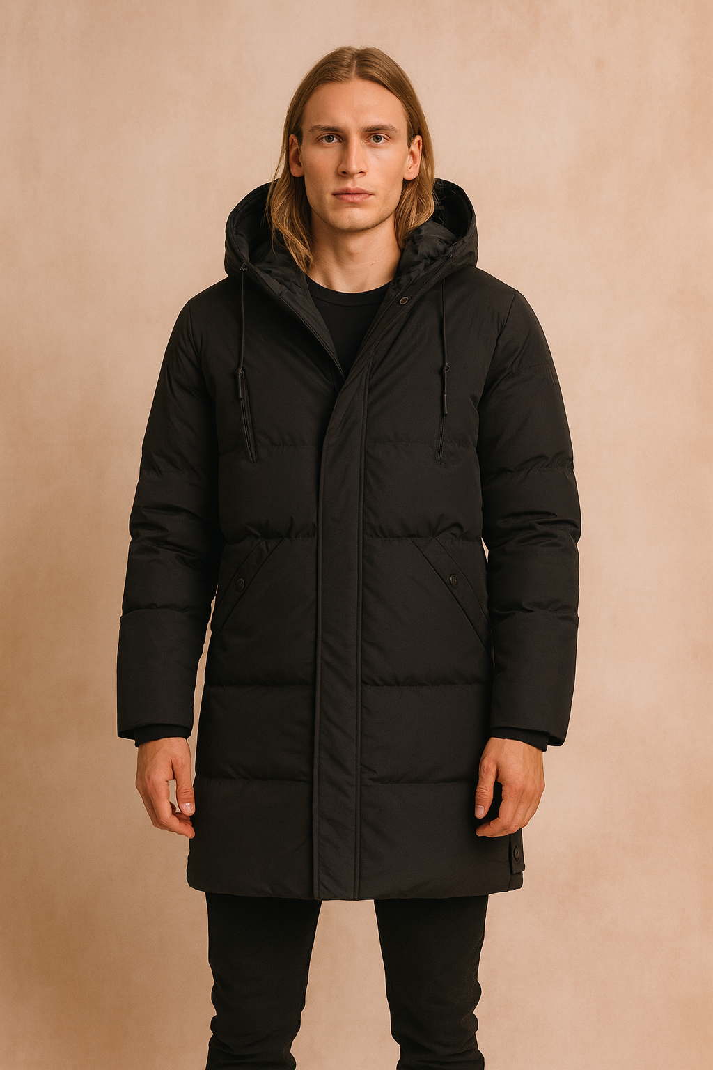 Men's Jacket | Winter Quilted Parka with Hood 0
