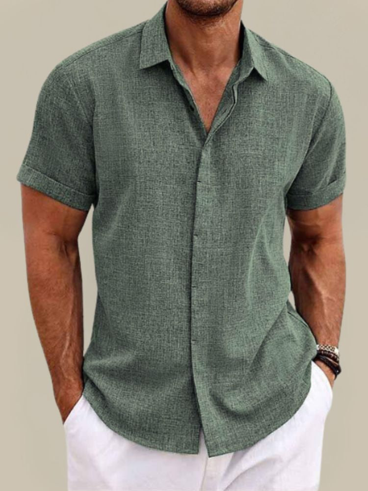 Men's Lightweight Short Sleeve Shirt - Breathable Summer Casual Wear 7