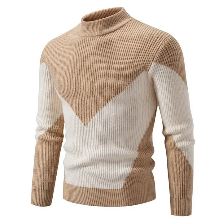 Men's Long Sleeve Sweater with Modern Geometric Pattern for Cool Weather Comfort 3