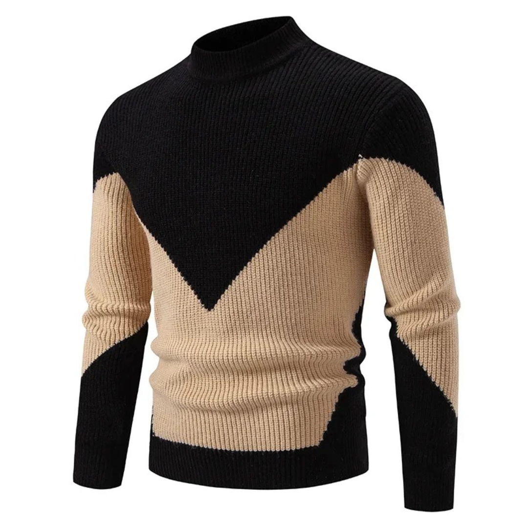 Men's Long Sleeve Sweater with Modern Geometric Pattern for Cool Weather Comfort 4