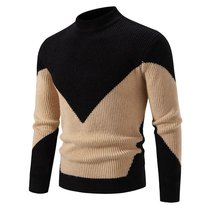 Men's Long Sleeve Sweater with Modern Geometric Pattern for Cool Weather Comfort 4