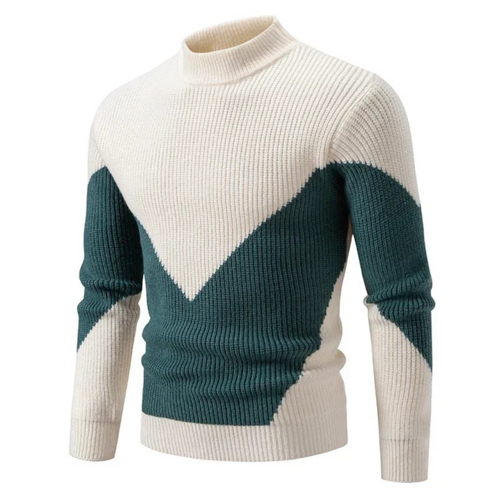 Men's Long Sleeve Sweater with Modern Geometric Pattern for Cool Weather Comfort 5