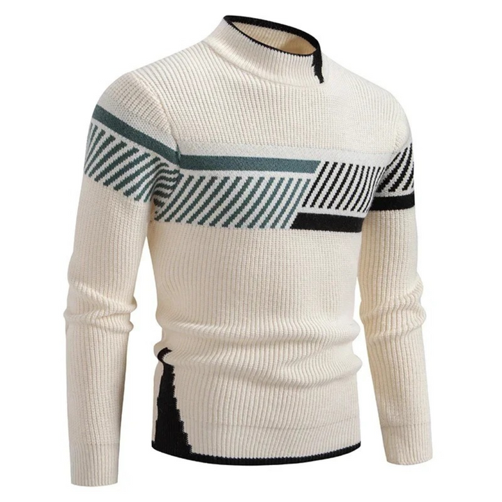 Men's Long Sleeve Sweater with Modern Geometric Pattern for Cool Weather Comfort 6