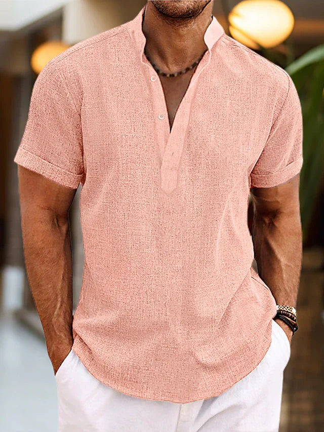 Men's Polo Shirt - Comfortable V-Neck Design for Everyday Style and Versatile Wear 0