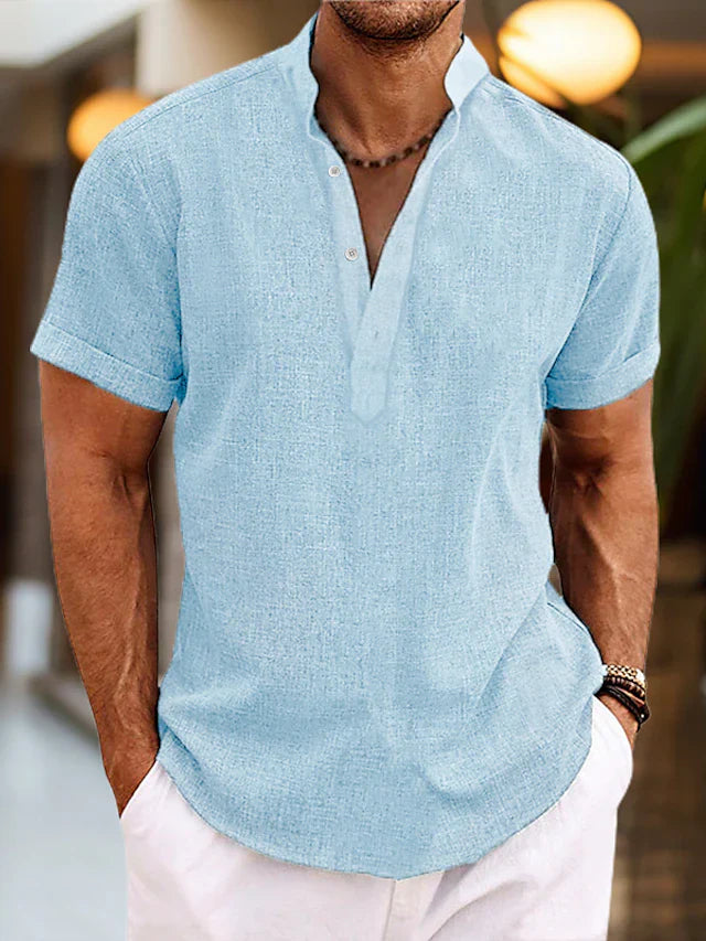 Men's Polo Shirt - Comfortable V-Neck Design for Everyday Style and Versatile Wear 1