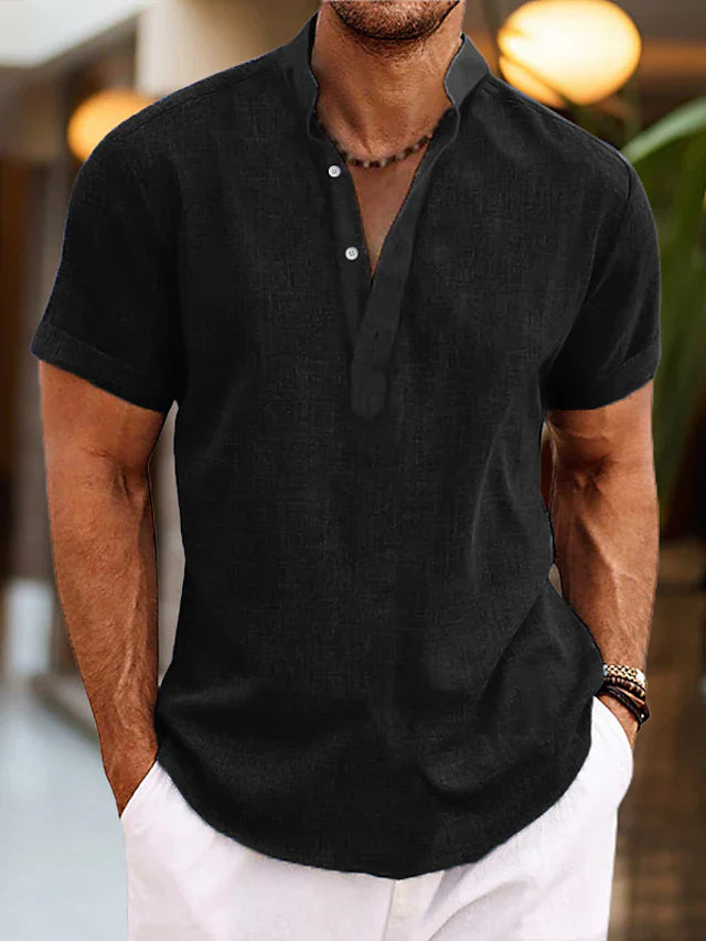 Men's Polo Shirt - Comfortable V-Neck Design for Everyday Style and Versatile Wear 3