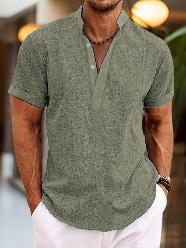 Men's Polo Shirt - Comfortable V-Neck Design for Everyday Style and Versatile Wear 7