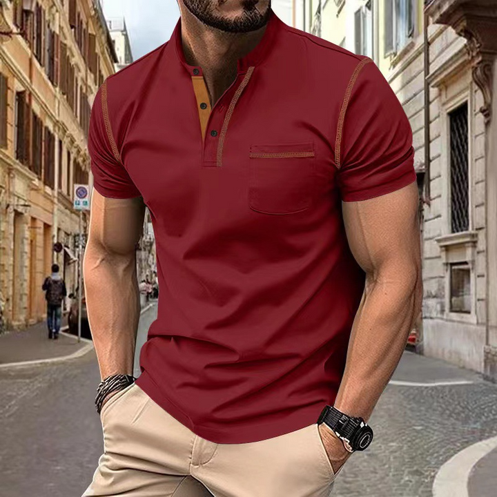 Men's Polo Shirt with Contrast Details - Sporty-Elegant Design for Versatile Style and Comfort 2