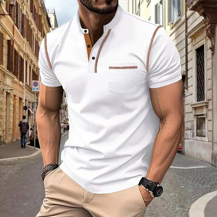 Men's Polo Shirt with Contrast Details - Sporty-Elegant Design for Versatile Style and Comfort 4