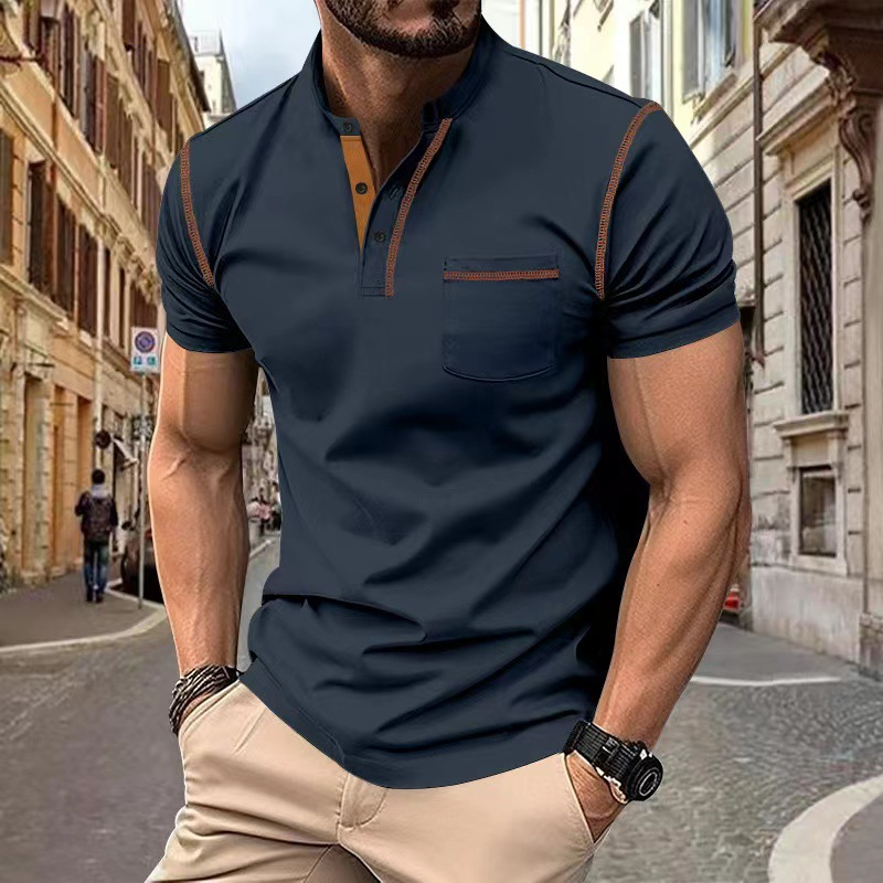 Men's Polo Shirt with Contrast Details - Sporty-Elegant Design for Versatile Style and Comfort 5