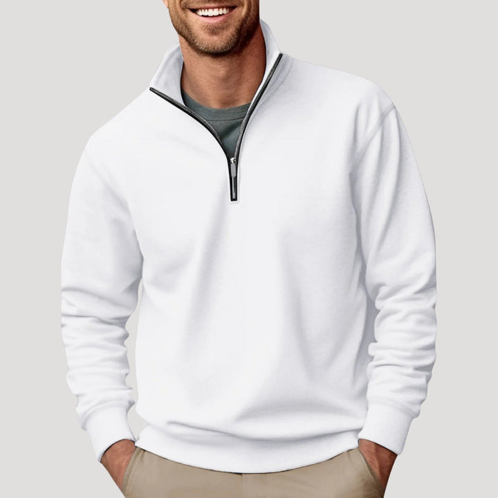 Men's Quarter Zip Sweater - Classic Casual Pullover for Comfortable Everyday Wear 0