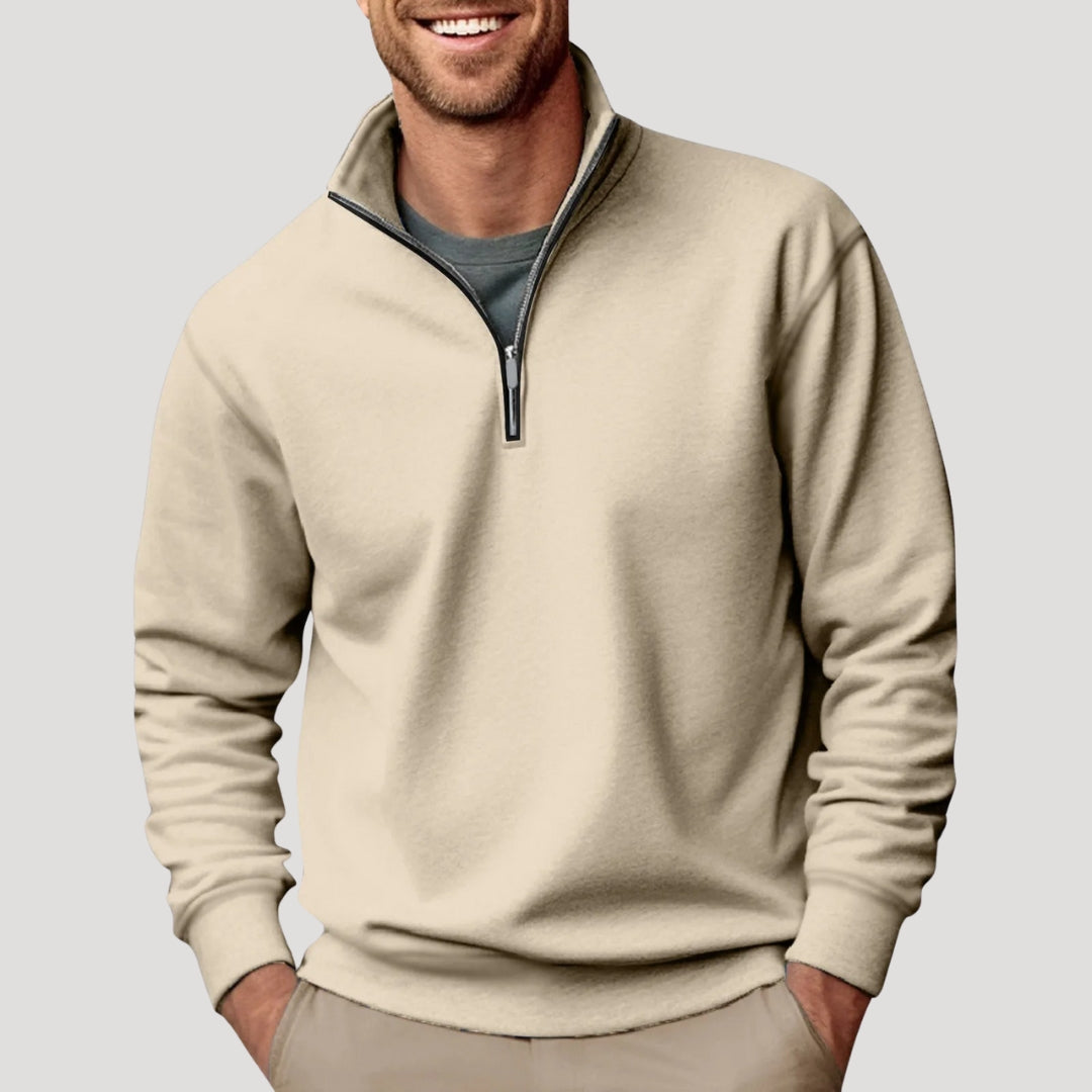 Men's Quarter Zip Sweater - Classic Casual Pullover for Comfortable Everyday Wear 1