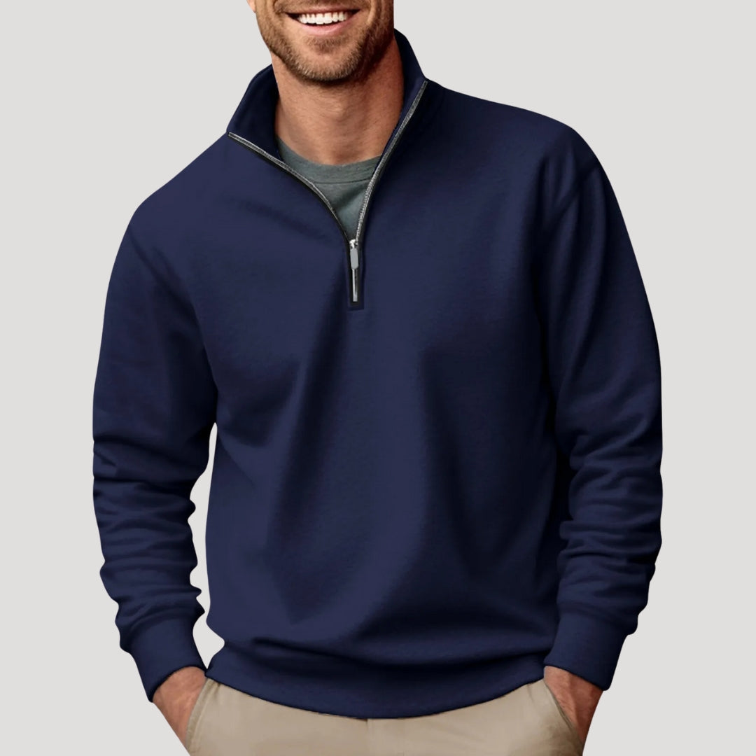 Men's Quarter Zip Sweater - Classic Casual Pullover for Comfortable Everyday Wear 2