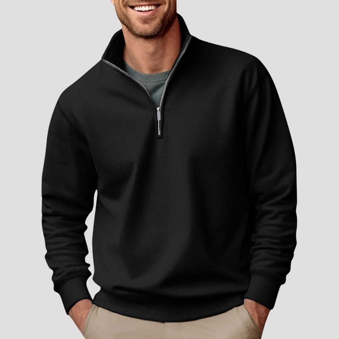 Men's Quarter Zip Sweater - Classic Casual Pullover for Comfortable Everyday Wear 4