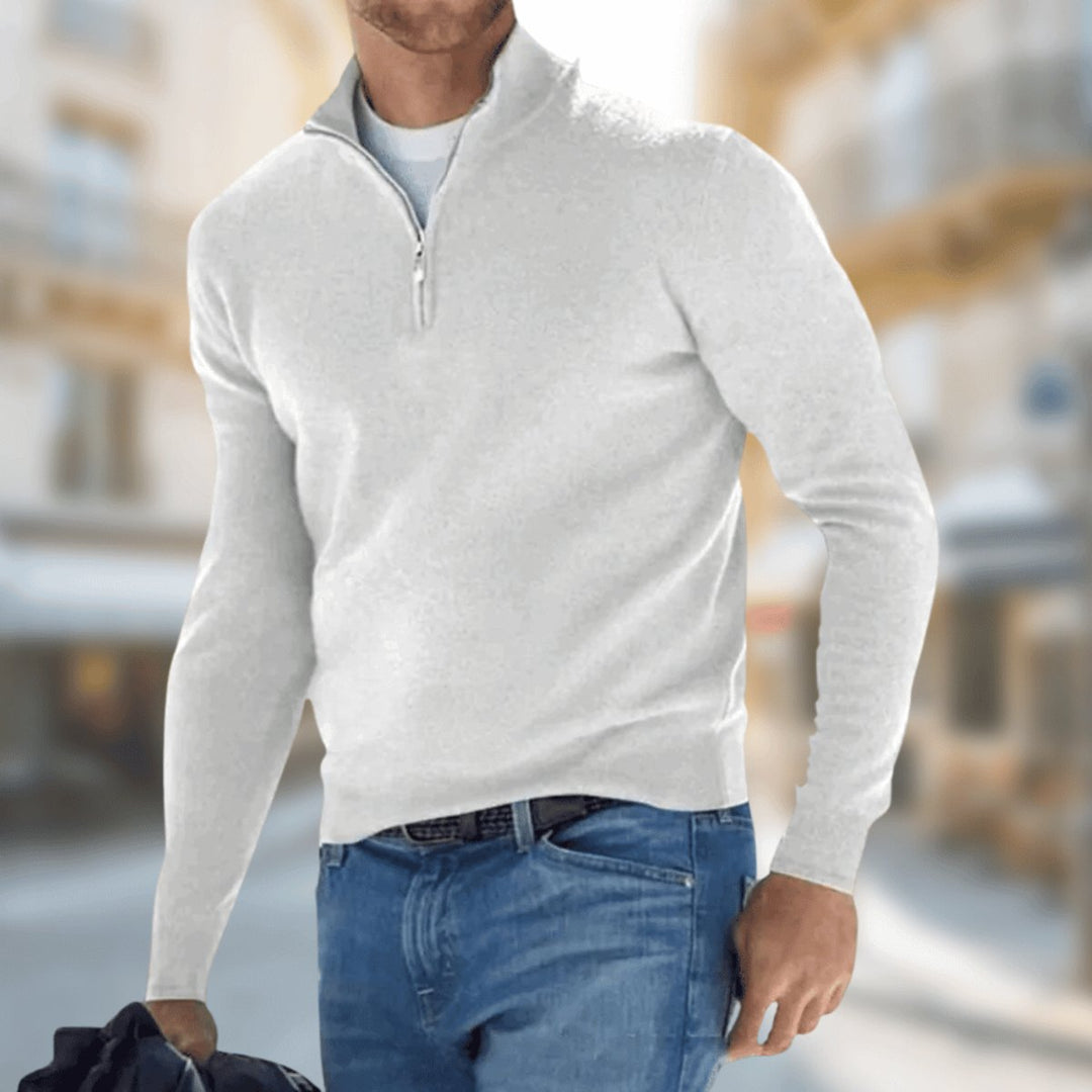 Men's Quarter Zip Sweater - Lightweight Slim Fit for Office and Casual Wear 5