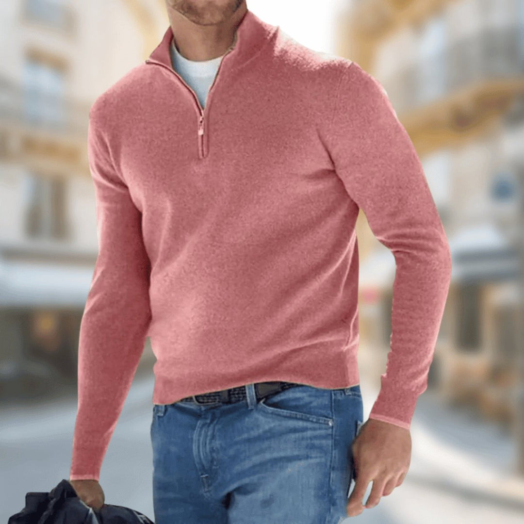 Men's Quarter Zip Sweater - Lightweight Slim Fit for Office and Casual Wear 6