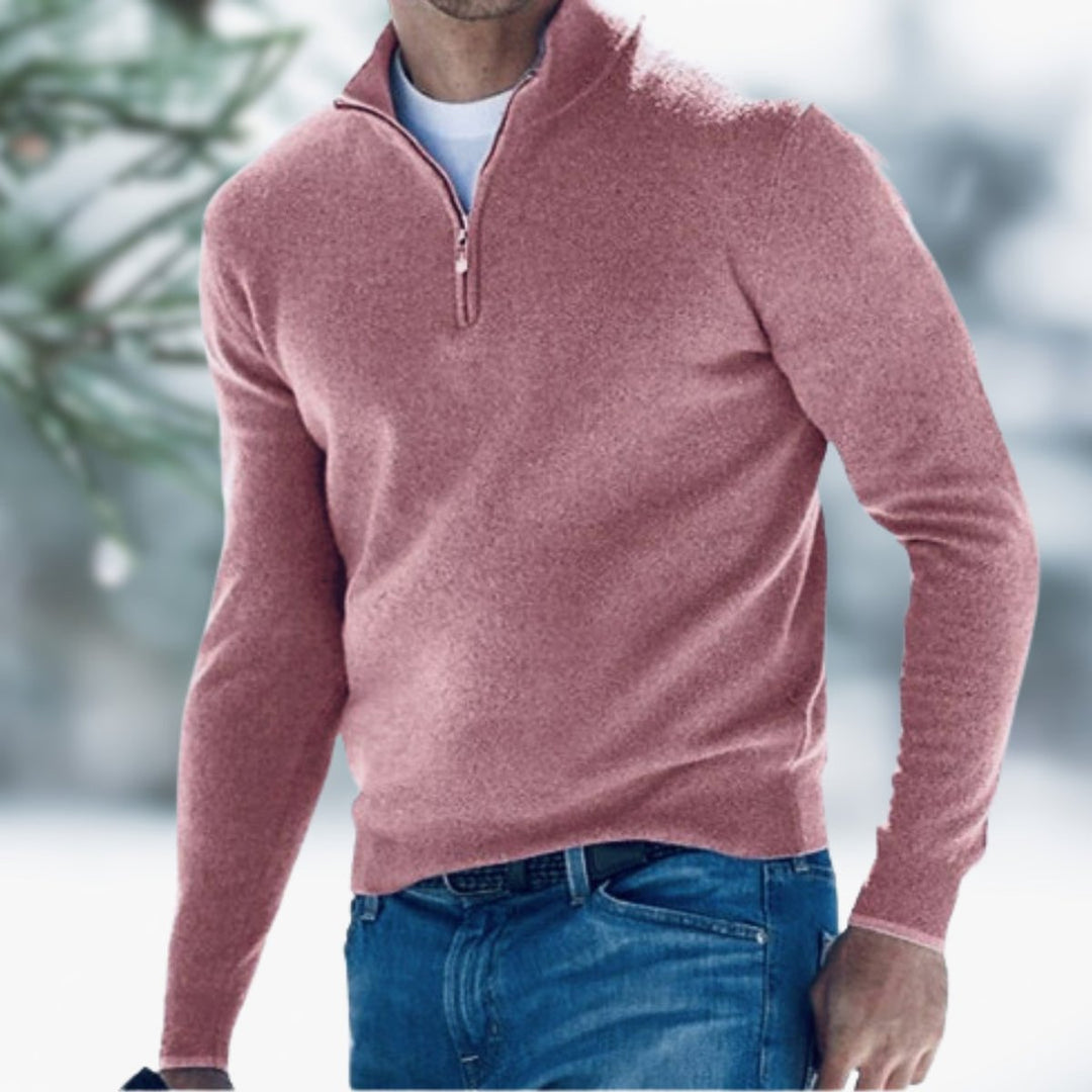 Men's Quarter Zip Sweater - Slim Fit Fine Knit for Stylish Warmth, Perfect for Casual and Office Wear 10
