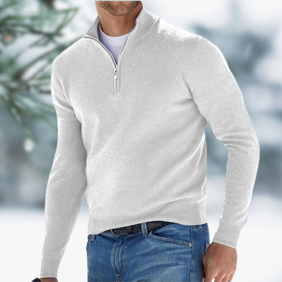 Men's Quarter Zip Sweater - Slim Fit Fine Knit for Stylish Warmth, Perfect for Casual and Office Wear 2