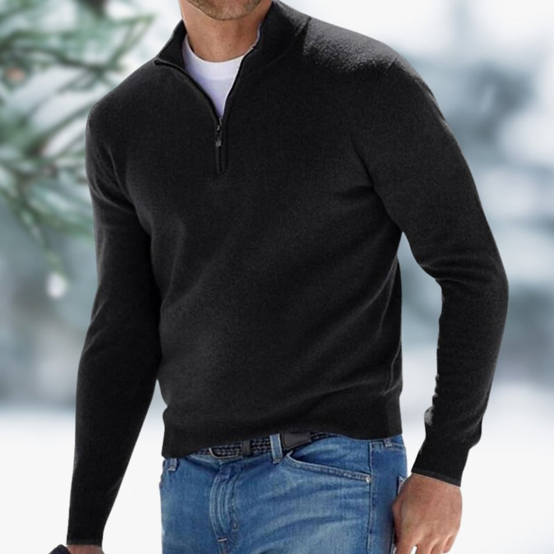 Men's Quarter Zip Sweater - Slim Fit Fine Knit for Stylish Warmth, Perfect for Casual and Office Wear 3