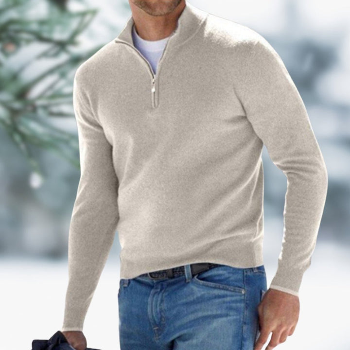 Men's Quarter Zip Sweater - Slim Fit Fine Knit for Stylish Warmth, Perfect for Casual and Office Wear 5