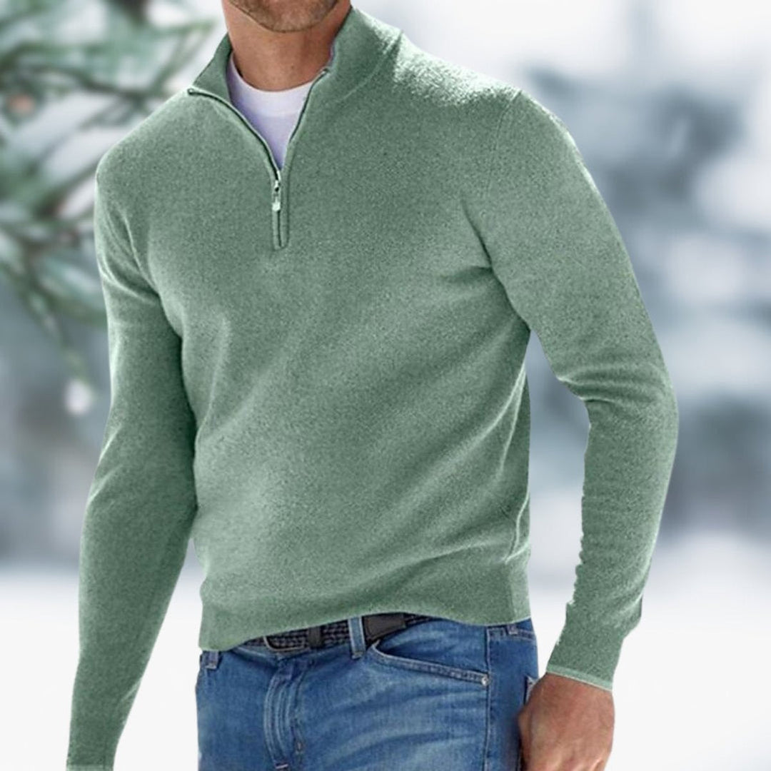 Men's Quarter Zip Sweater - Slim Fit Fine Knit for Stylish Warmth, Perfect for Casual and Office Wear 6