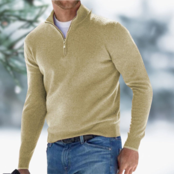 Men's Quarter Zip Sweater - Slim Fit Fine Knit for Stylish Warmth, Perfect for Casual and Office Wear 7
