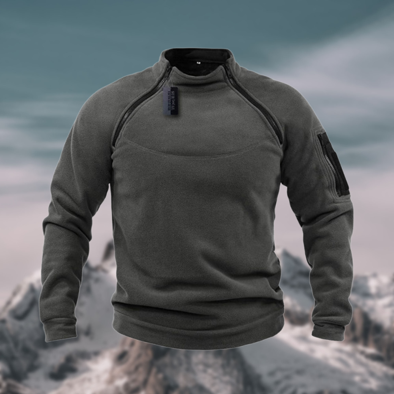 Men's Quarter Zip Sweater with Stand-Up Collar for Casual Spring Style 1