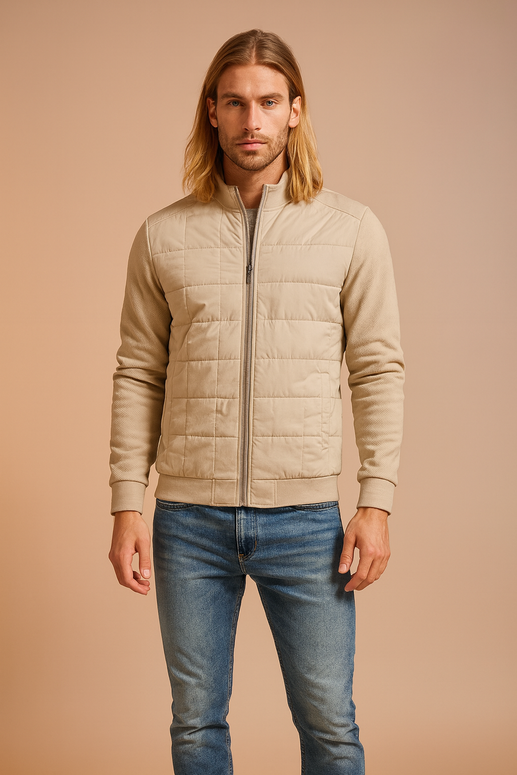 Men's Quilted Casual Zipper Jacket 0