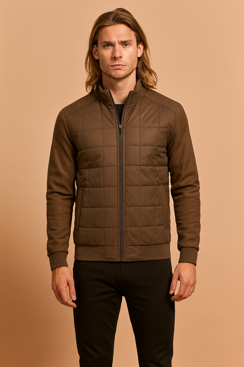 Men's Quilted Casual Zipper Jacket 4