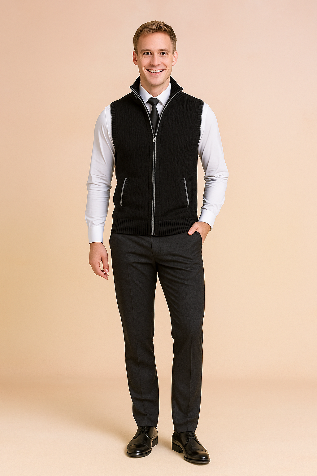 Men's Sleeveless Cardigan | Zipper 1