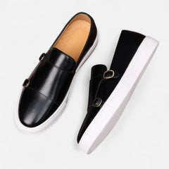Men's Slip-On Loafers with Buckle Detail Durable Blend 3