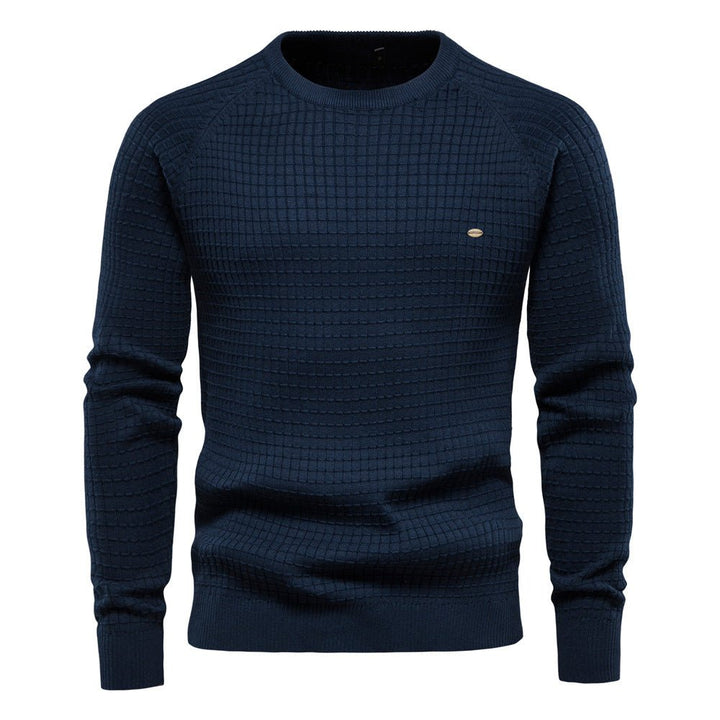 Men's Structured Winter Sweater, Long Sleeve Pullover, Comfortable Fit for Cold Weather Style 0