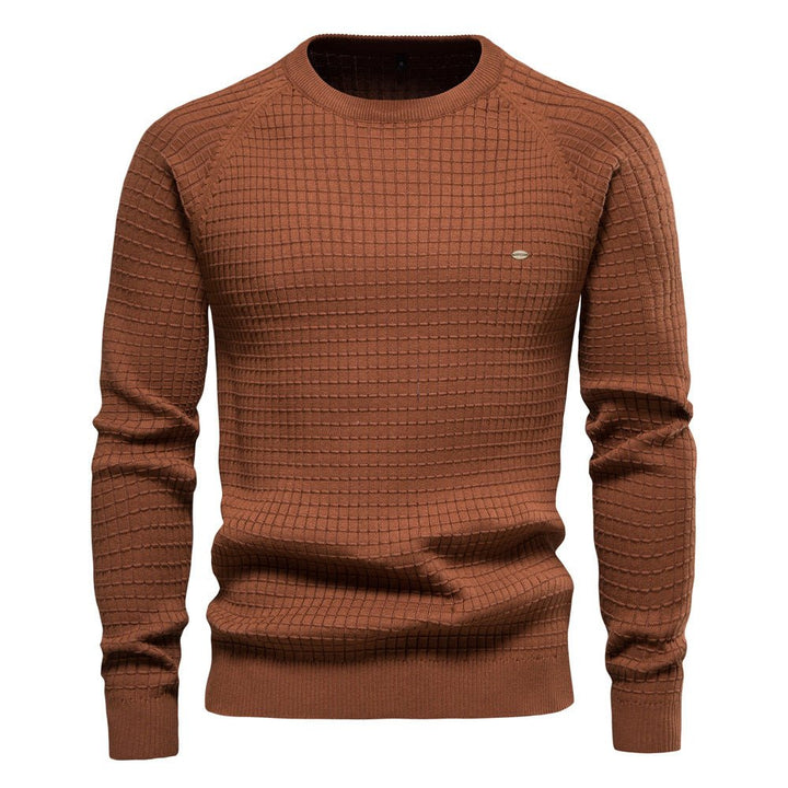 Men's Structured Winter Sweater, Long Sleeve Pullover, Comfortable Fit for Cold Weather Style 4