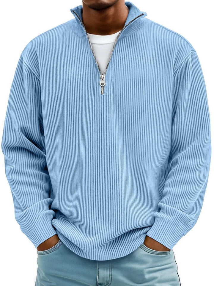 Men's Sweater Half Zip Casual Style with Stand-Up Collar Loose Fit for Everyday Wear 0