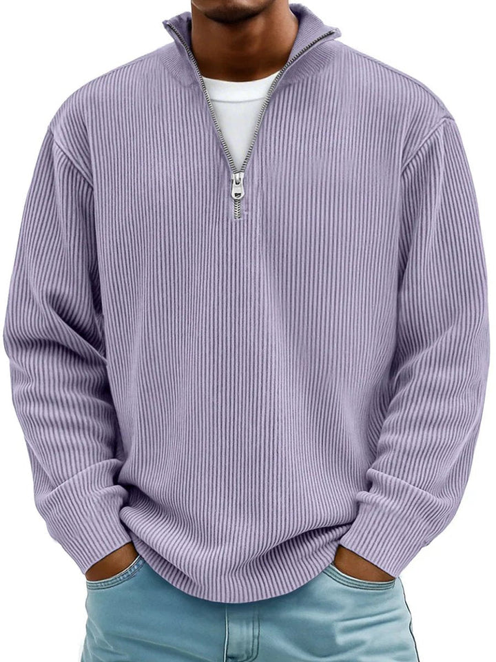 Men's Sweater Half Zip Casual Style with Stand-Up Collar Loose Fit for Everyday Wear 2
