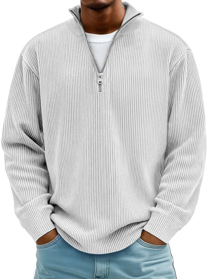 Men's Sweater Half Zip Casual Style with Stand-Up Collar Loose Fit for Everyday Wear 4