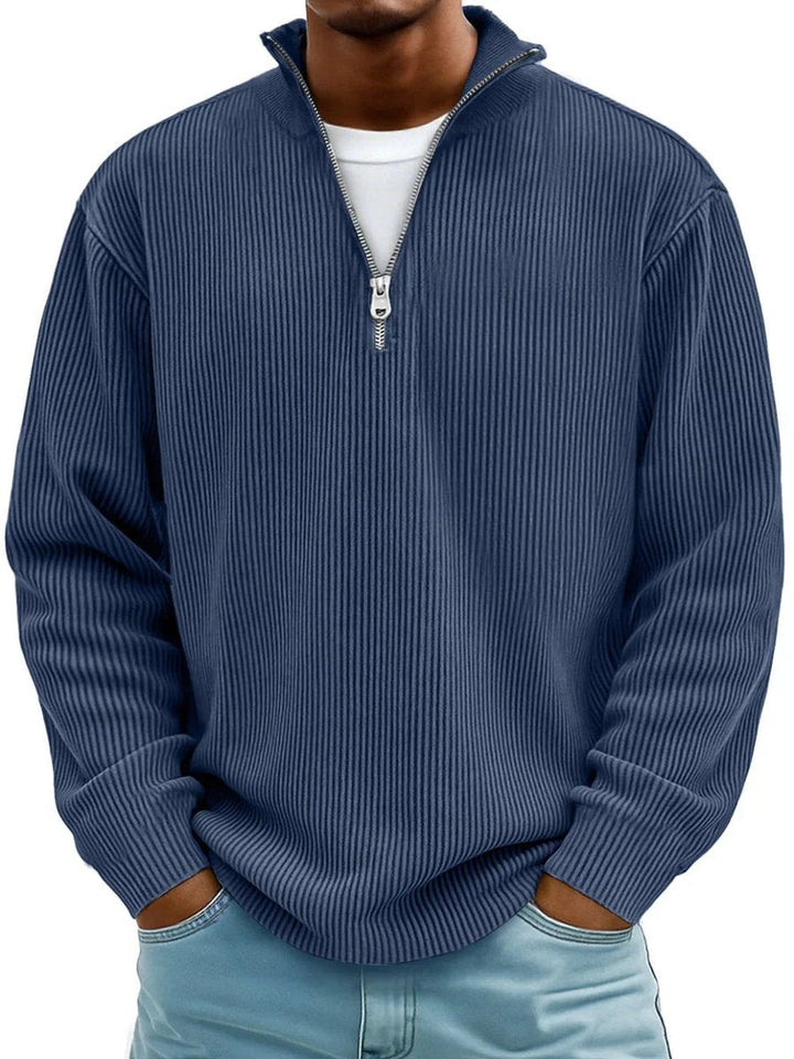 Men's Sweater Half Zip Casual Style with Stand-Up Collar Loose Fit for Everyday Wear 5