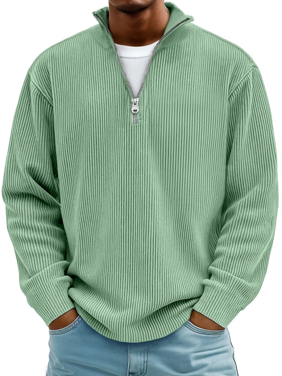 Men's Sweater Half Zip Casual Style with Stand-Up Collar Loose Fit for Everyday Wear 7