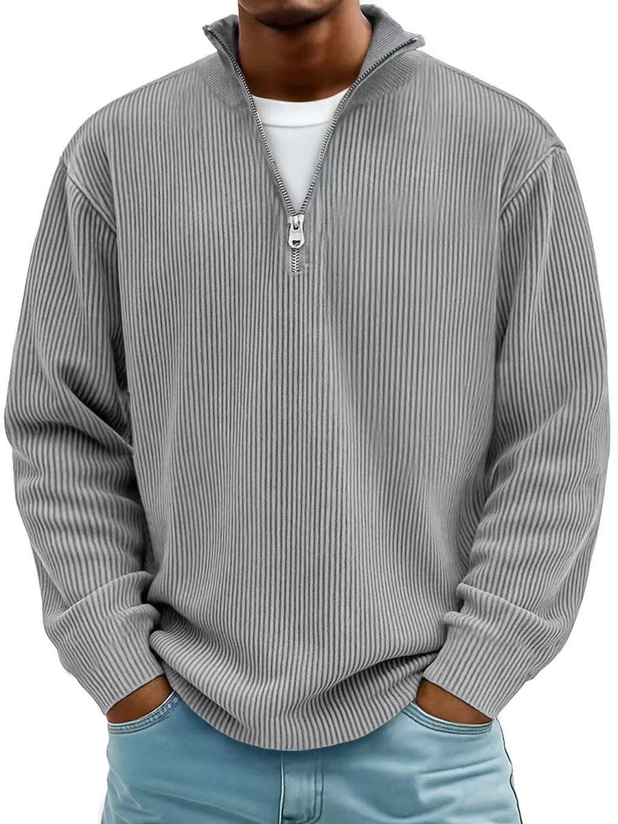 Men's Sweater Half Zip Casual Style with Stand-Up Collar Loose Fit for Everyday Wear 9