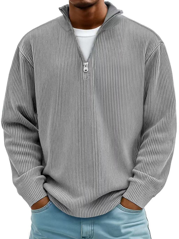 Men's Sweater Half Zip Casual Style with Stand-Up Collar Loose Fit for Everyday Wear 9