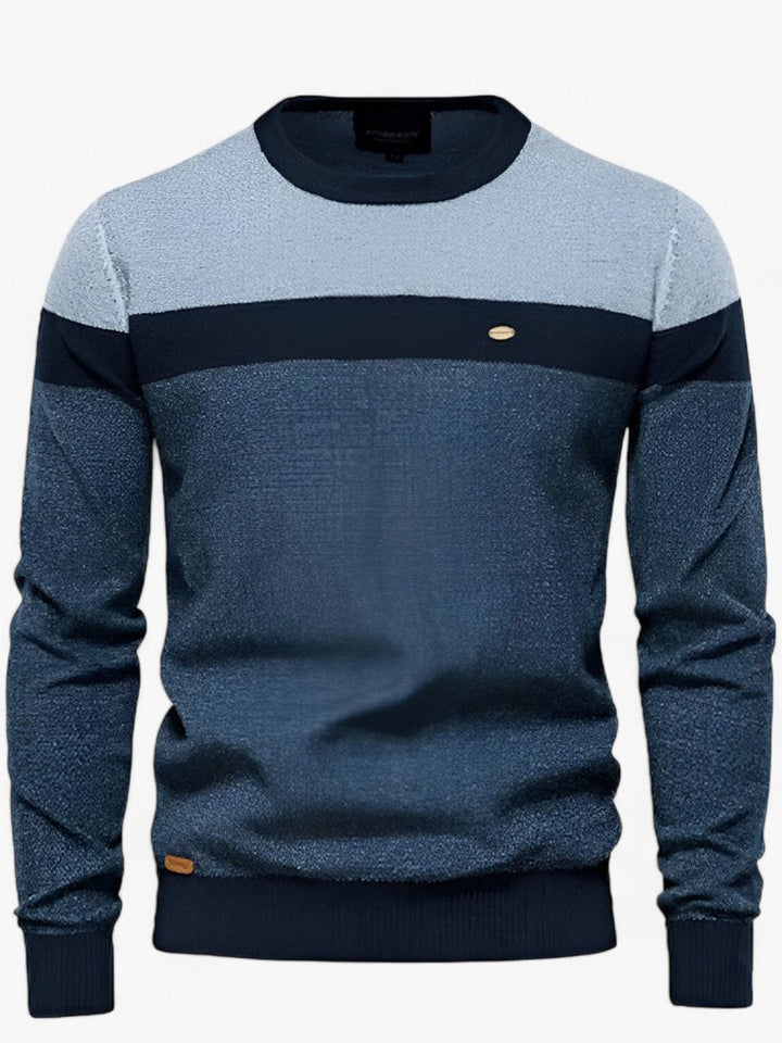Men's Sweater Modern Color Block Crew Neck Casual Knitwear in Gray, Dark Green, and Mint Green 1