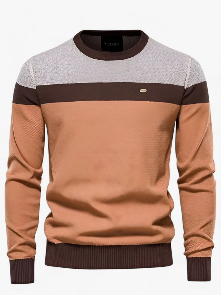 Men's Sweater Modern Color Block Crew Neck Casual Knitwear in Gray, Dark Green, and Mint Green 3