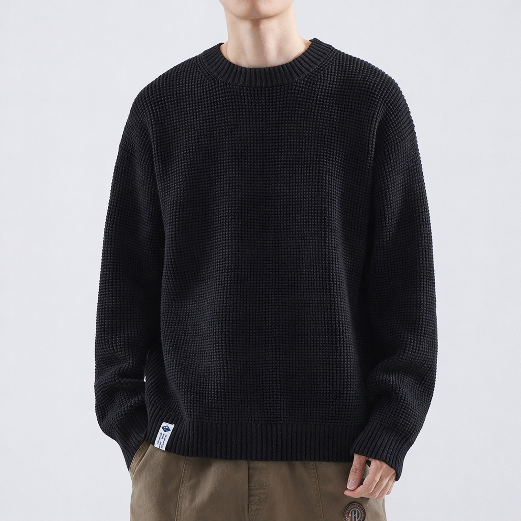 Men's Sweater Structured Crew Neck Winter Knitwear Modern Style for Casual Outings and Relaxed Weekends 0