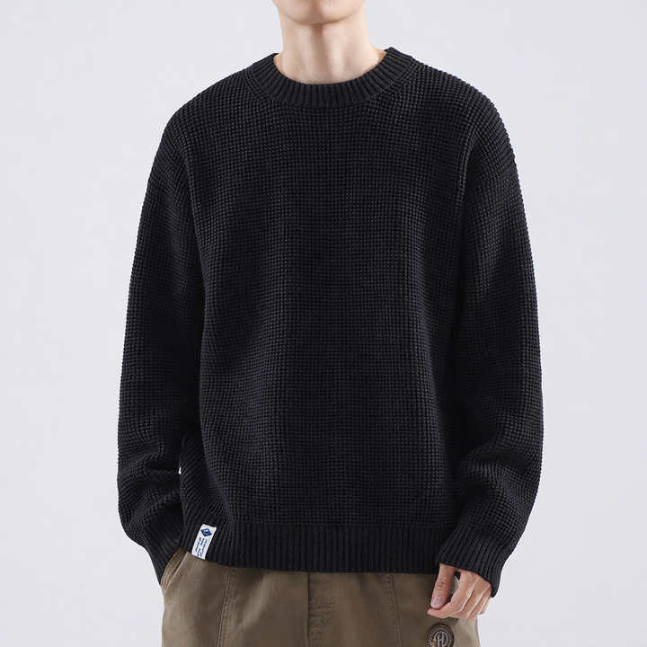 Men's Sweater Structured Crew Neck Winter Knitwear Modern Style for Casual Outings and Relaxed Weekends 0