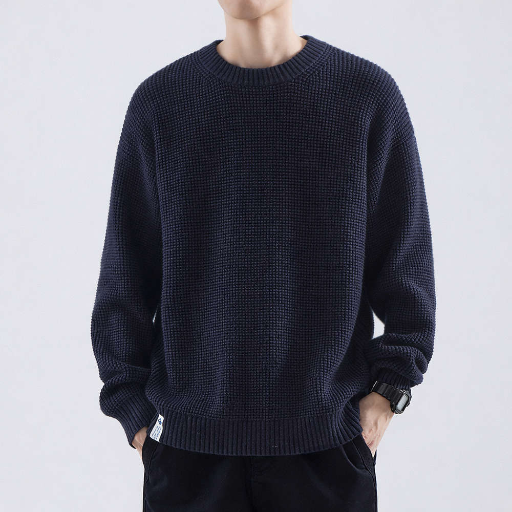Men's Sweater Structured Crew Neck Winter Knitwear Modern Style for Casual Outings and Relaxed Weekends 1